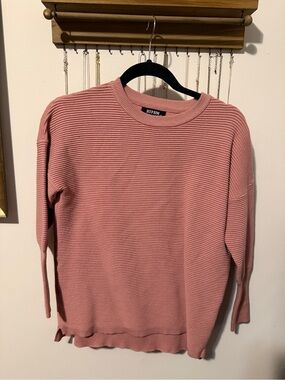 BTFBM Women's Ribbed Crewneck Sweater - Dusty Rose